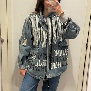 Stylish Sequin Denim Jacket Wren Glory